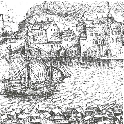 Kobberstikk av Scholeus fra 1580-årene