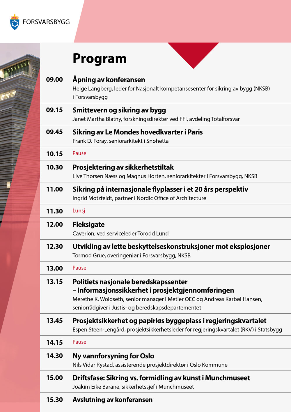 Program for Sikringskonferansen 2020